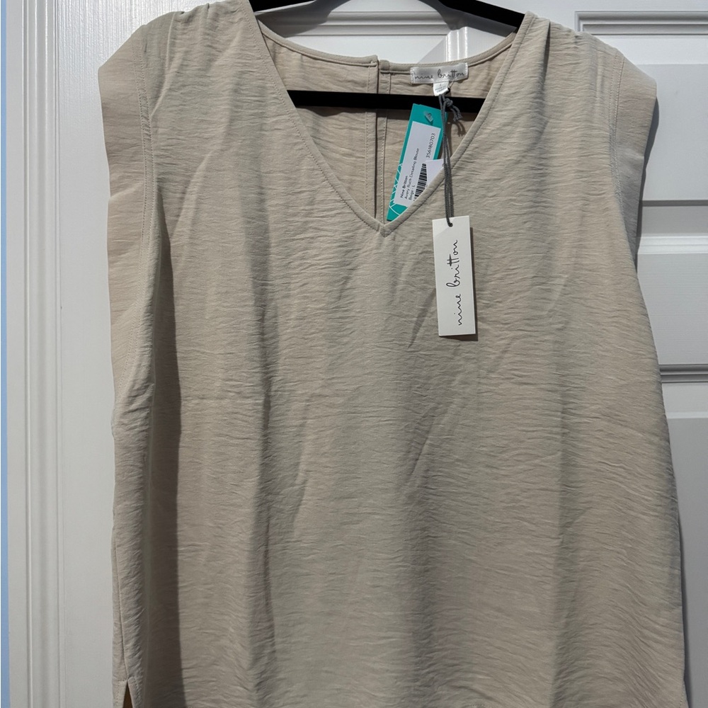 Nine Britton Beige V-Neck Blouse